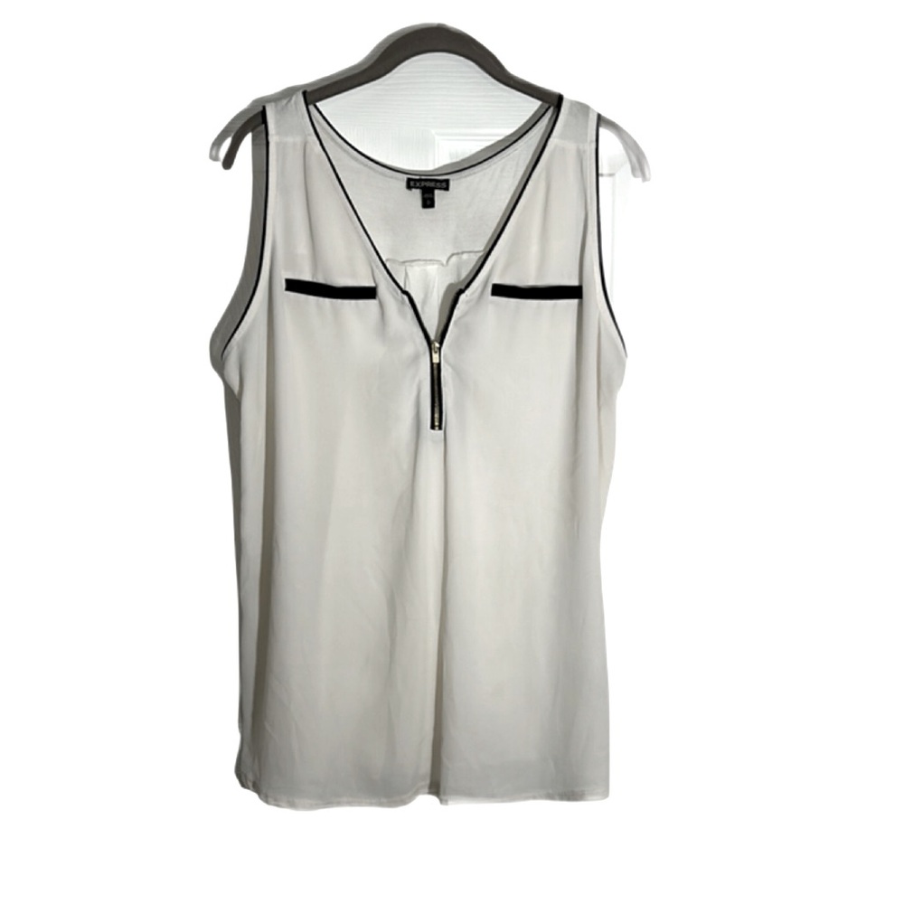 Express v-neck zip / pockets front tank - 748